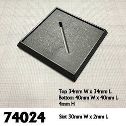 Bones Bases: 40mm Square Plastic Base (10) (ONLINE ORDER ONLY)
