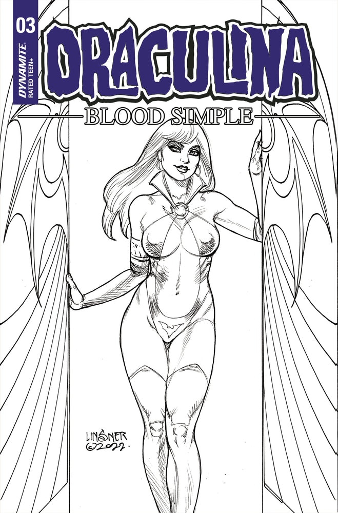 Draculina Blood Simple #3 F 1:10 Joseph Michael Linsner Line Ar Variant (05/03/2023) Dynamite (ONLINE ORDER ONLY)