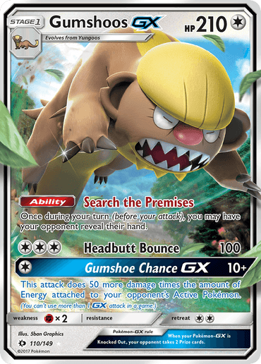 Gumshoos GX (110/149) [Sun & Moon: Base Set] (Online Only)