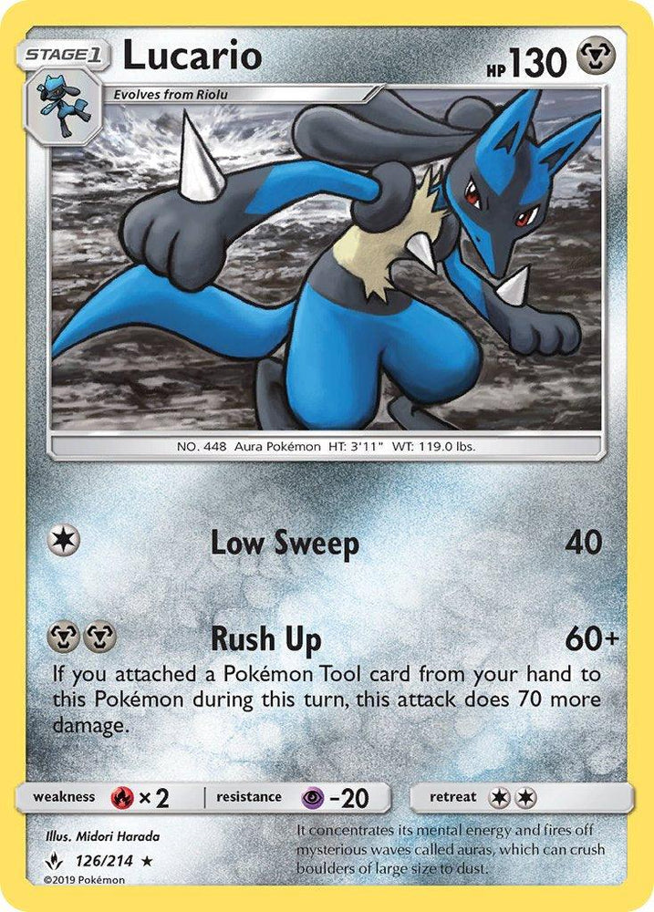 Lucario (126/214) (Theme Deck Exclusive) [Sun & Moon: Unbroken Bonds] (Online Only)