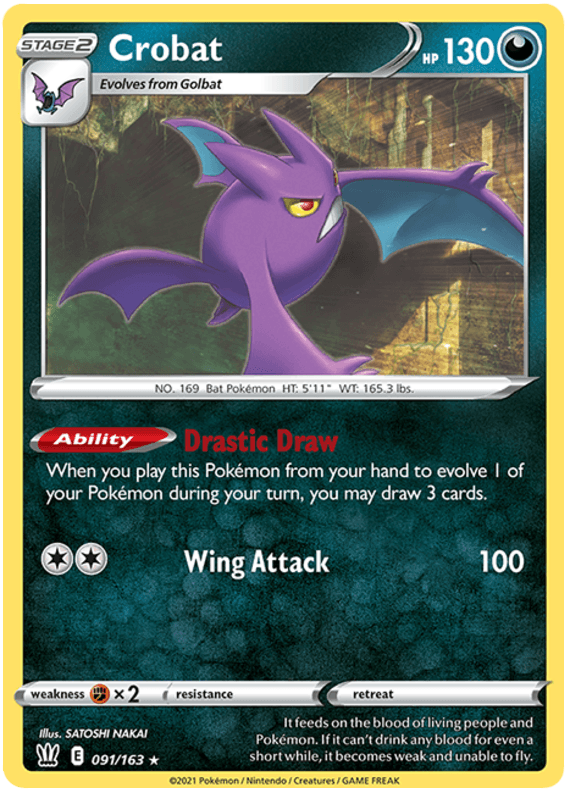 Crobat (091/163) (Theme Deck Exclusive) [Sword & Shield: Battle Styles] (Online Only)