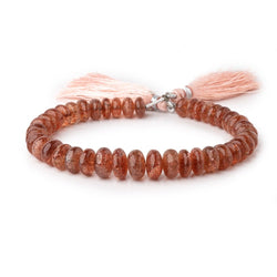 7.5-10.5mm Sunstone Plain Rondelle Beads 8 inch 42 pieces (ONLINE ORDER ONLY)
