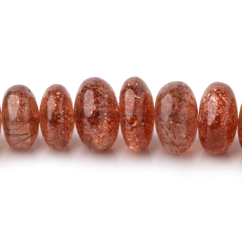 7.5-10.5mm Sunstone Plain Rondelle Beads 8 inch 42 pieces (ONLINE ORDER ONLY)