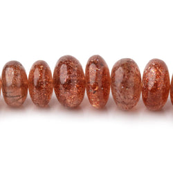 7.5-10.5mm Sunstone Plain Rondelle Beads 8 inch 42 pieces (ONLINE ORDER ONLY)