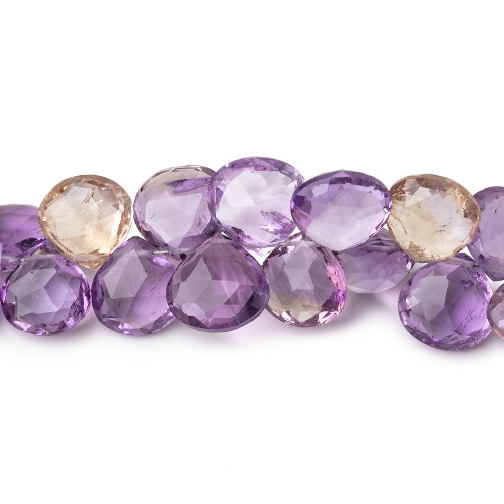 7.5-10mm Ametrine Faceted Heart Beads 8 inch 50 pieces (ONLINE ORDER ONLY)