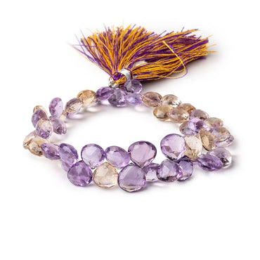 7.5-10mm Ametrine Faceted Heart Beads 8 inch 50 pieces (ONLINE ORDER ONLY)