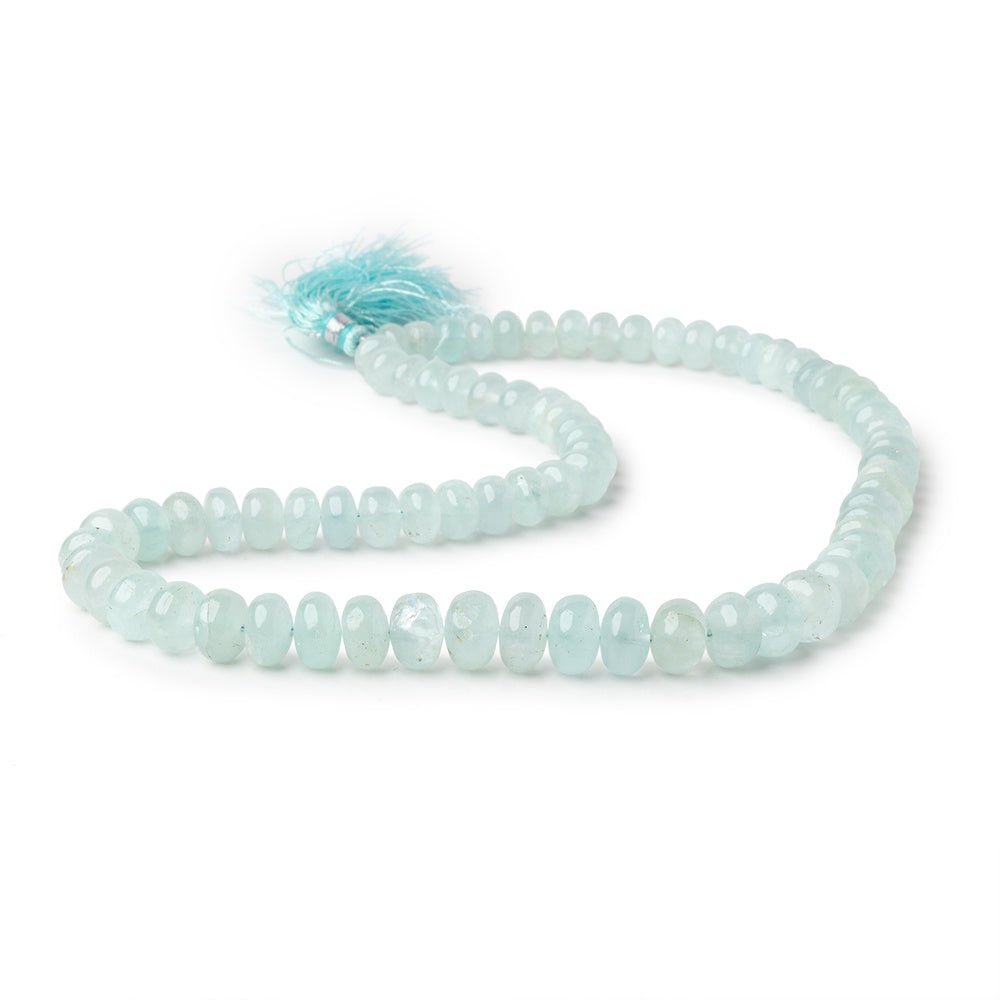 7.5-11mm Aquamarine Plain Rondelle Beads 18 inch 75 pieces (ONLINE ORDER ONLY)