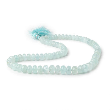 7.5-11mm Aquamarine Plain Rondelle Beads 18 inch 75 pieces (ONLINE ORDER ONLY)