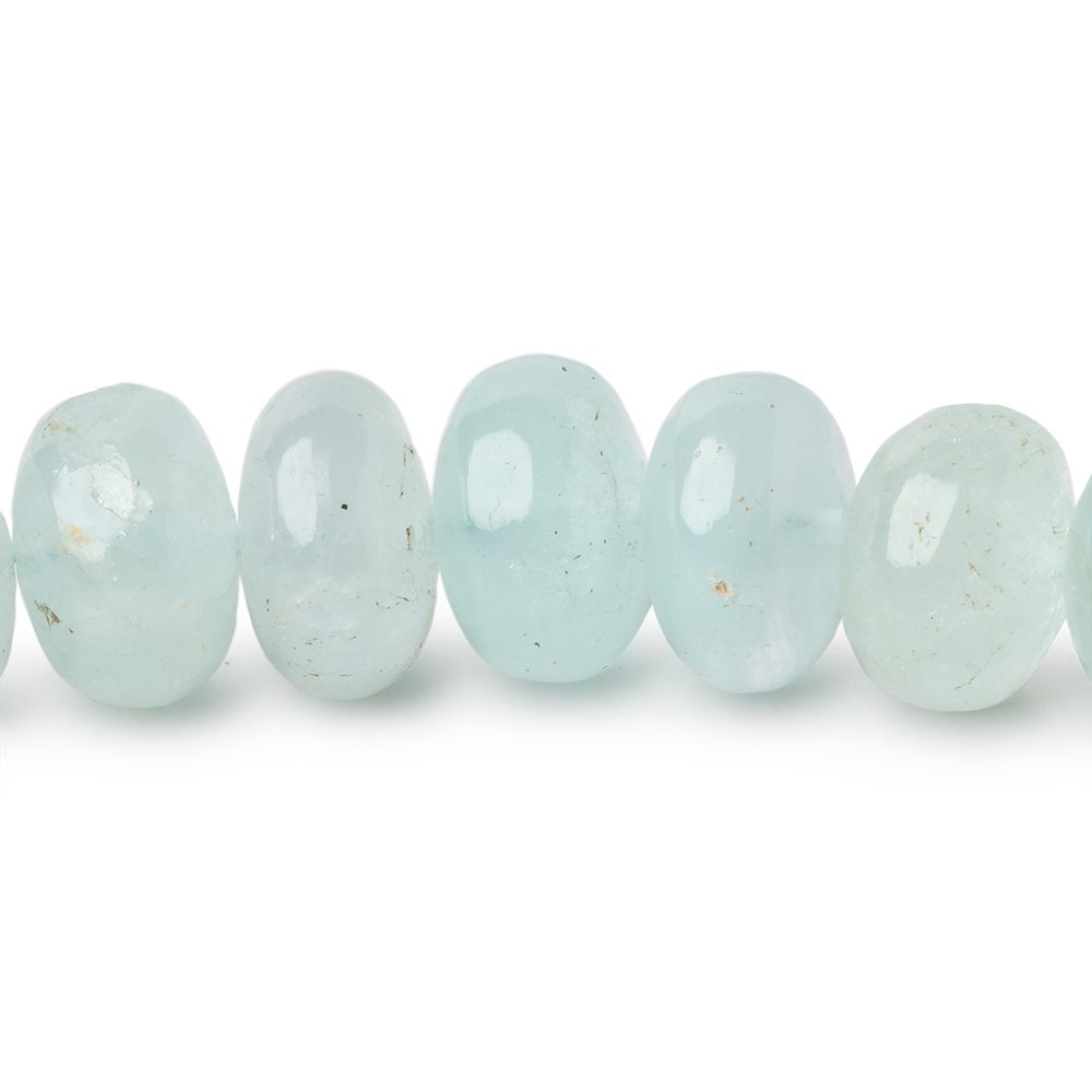 7.5-11mm Aquamarine Plain Rondelle Beads 18 inch 75 pieces (ONLINE ORDER ONLY)