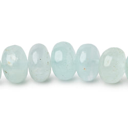 7.5-11mm Aquamarine Plain Rondelle Beads 18 inch 75 pieces (ONLINE ORDER ONLY)
