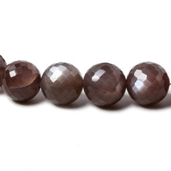 7.5-12.5mm Chocolate Moonstone faceted round beads 16 inch 39 pieces (ONLINE ORDER ONLY)