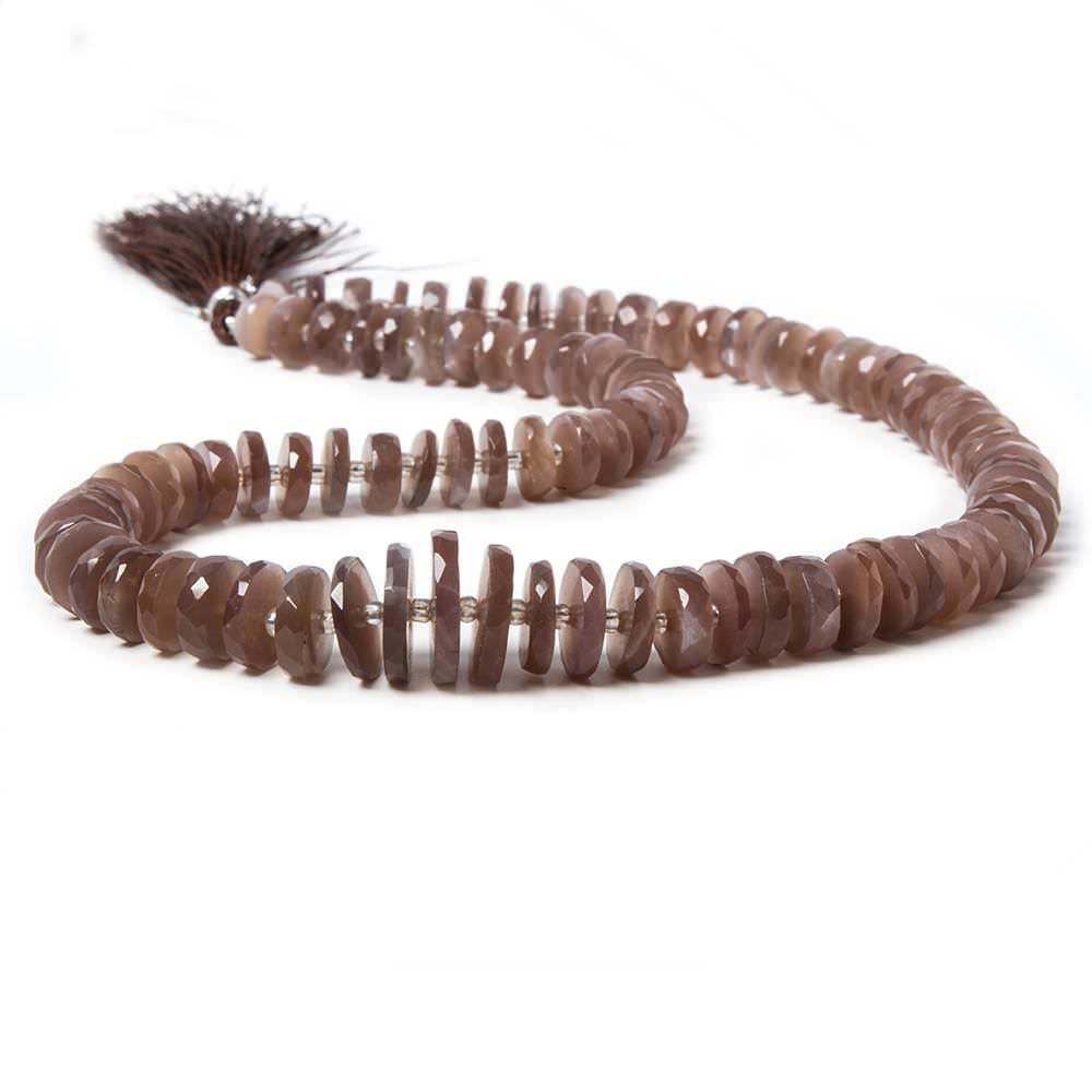 7.5-12mm Chocolate Moonstone faceted heishi beads 16 inch 90 pieces (ONLINE ORDER ONLY)