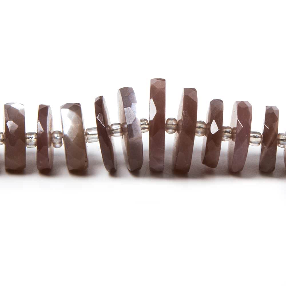 7.5-12mm Chocolate Moonstone faceted heishi beads 16 inch 90 pieces (ONLINE ORDER ONLY)
