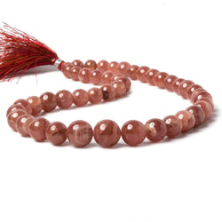 7.5-12mm Rhodochrosite Plain Round Beads 16 inch 45 pieces AAA (ONLINE ORDER ONLY)