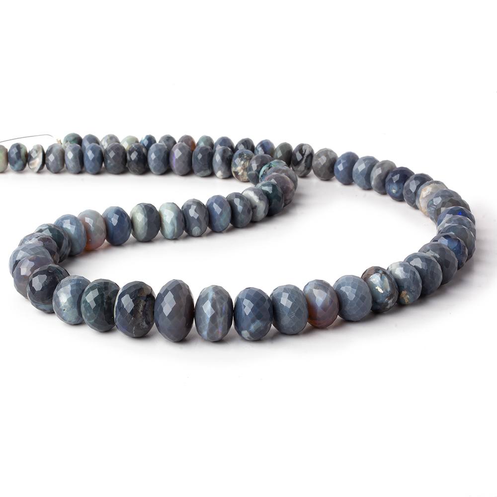 7.5-13.5mm Blue Grey Australian Opal faceted rondelle beads 18 inch 71 pieces (ONLINE ORDER ONLY)