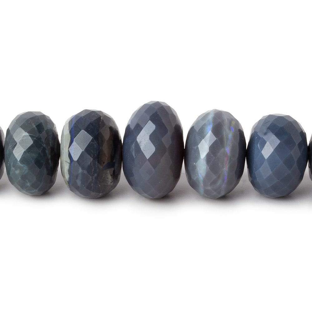 7.5-13.5mm Blue Grey Australian Opal faceted rondelle beads 18 inch 71 pieces (ONLINE ORDER ONLY)