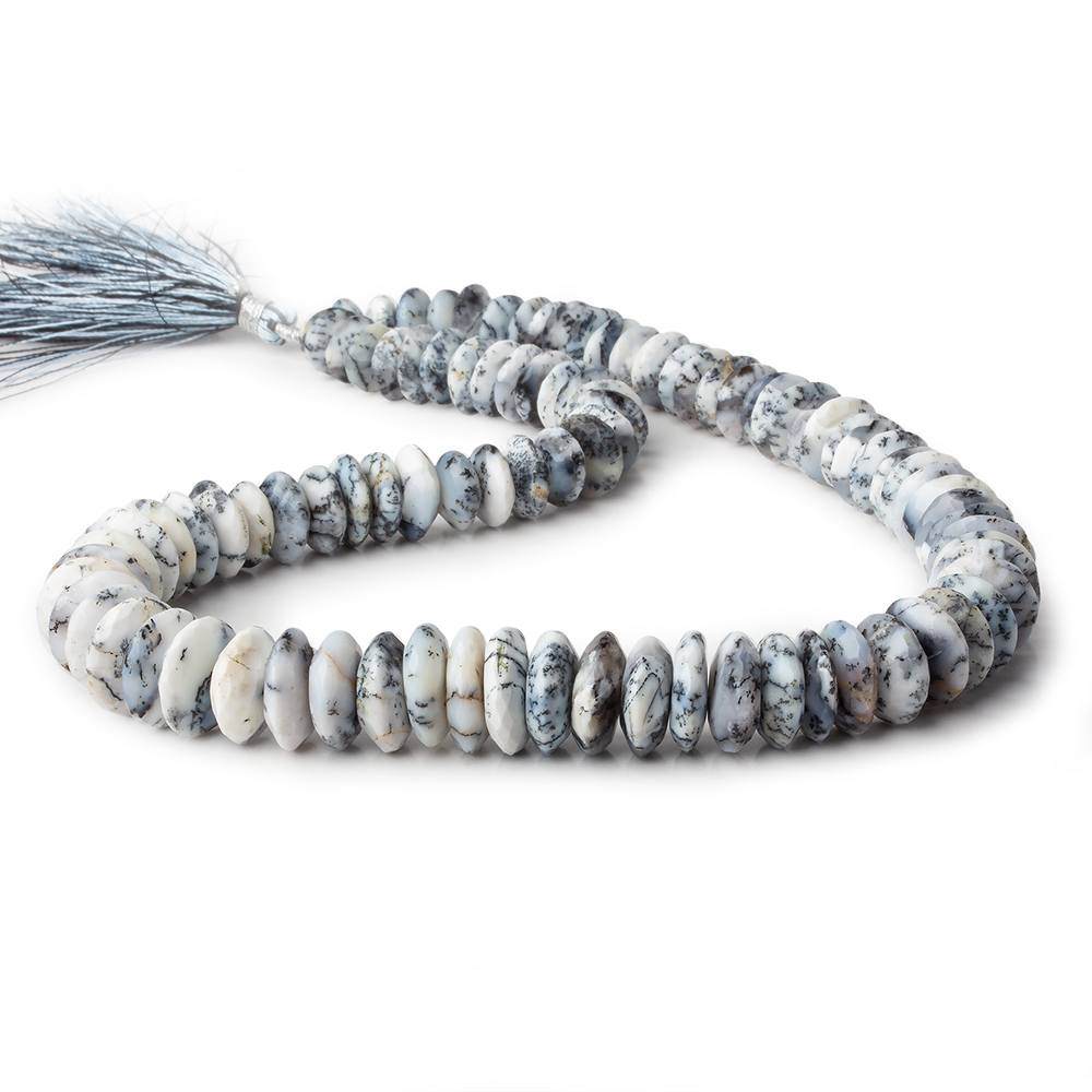 9.5-13.5mm Dendritic Opal German Faceted Rondelle 16 inch 90 pieces AA (ONLINE ORDER ONLY)