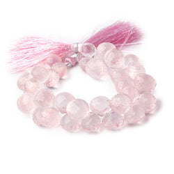 7.5-13.5mm Rose Quartz Faceted Candy Kiss Beads 7.5 inch 41 pieces AAA (ONLINE ORDER ONLY)