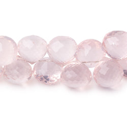 7.5-13.5mm Rose Quartz Faceted Candy Kiss Beads 7.5 inch 41 pieces AAA (ONLINE ORDER ONLY)