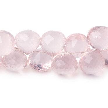 7.5-13.5mm Rose Quartz Faceted Candy Kiss Beads 7.5 inch 41 pieces AAA (ONLINE ORDER ONLY)