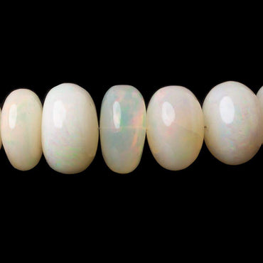 7.5-13mm Ethiopian Opal plain rondelle beads 18 inch 79 pieces AA (ONLINE ORDER ONLY)