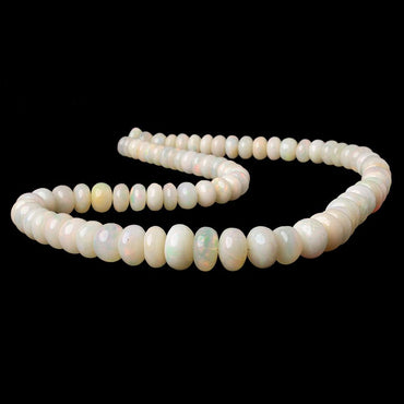 7.5-13mm Ethiopian Opal plain rondelle beads 18 inch 79 pieces AA (ONLINE ORDER ONLY)