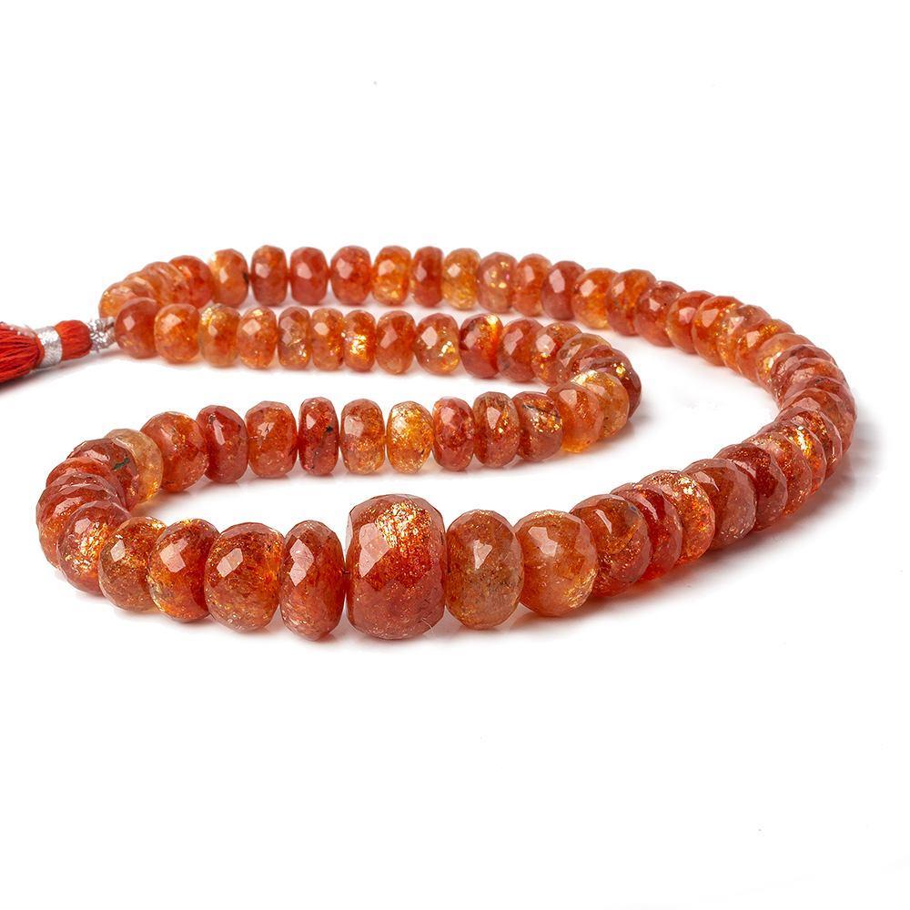 7.5-14.5mm Sunstone faceted rondelles 16 inch 73 beads (ONLINE ORDER ONLY)