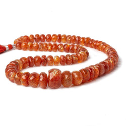 7.5-14.5mm Sunstone faceted rondelles 16 inch 73 beads (ONLINE ORDER ONLY)
