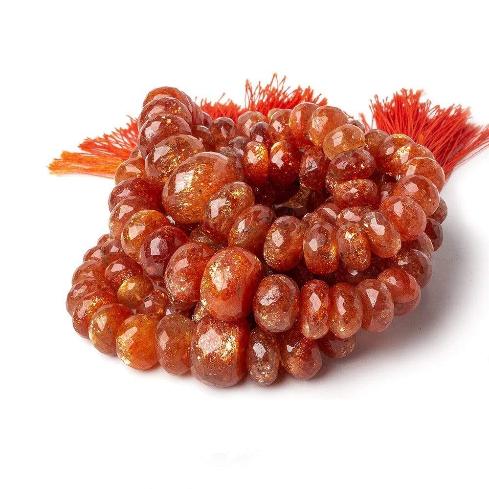 7.5-14.5mm Sunstone faceted rondelles 16 inch 73 beads (ONLINE ORDER ONLY)