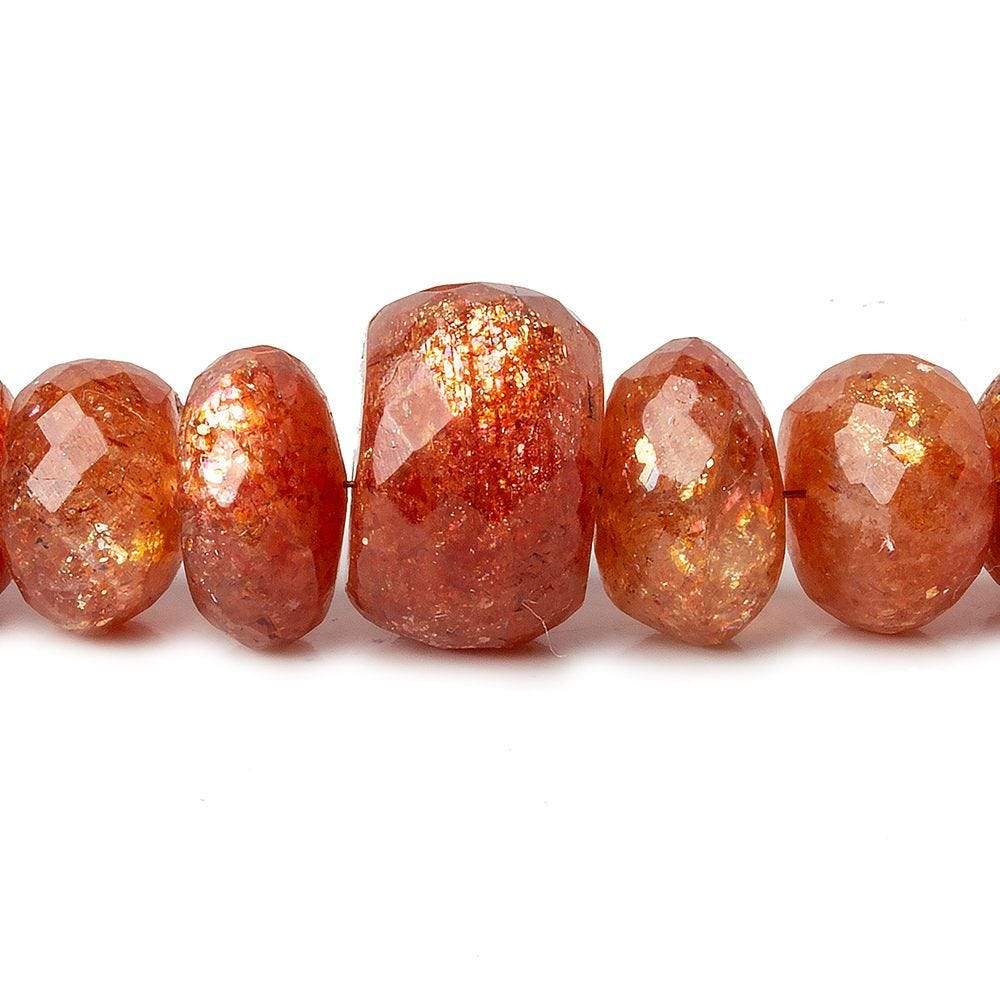 7.5-14.5mm Sunstone faceted rondelles 16 inch 73 beads (ONLINE ORDER ONLY)