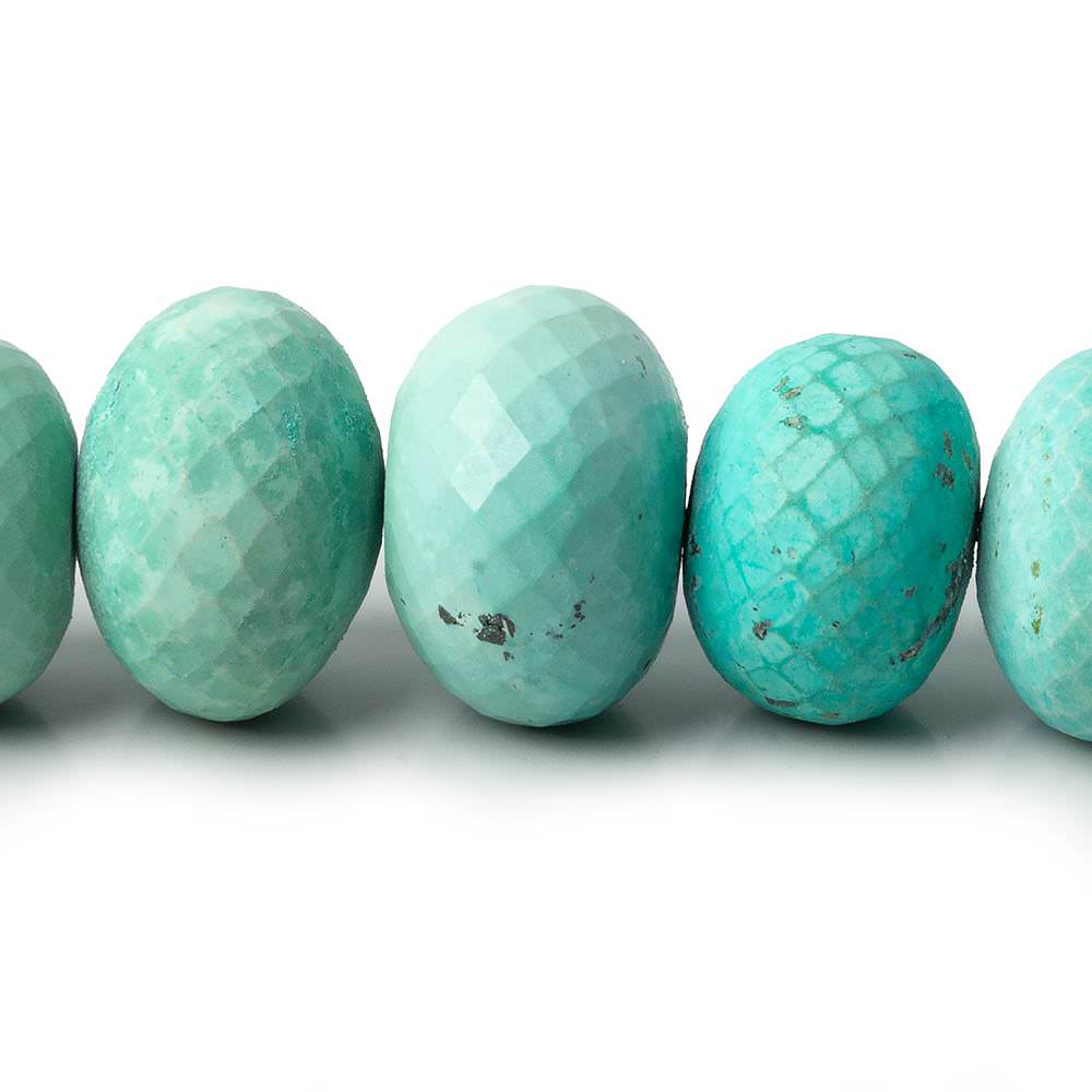 7.5-15.5mm Matte Turquoise faceted rondelles 8 inch 24 beads (ONLINE ORDER ONLY)