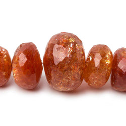 7.5-17mm Sunstone faceted rondelle beads 16 inch 71 pieces AA (ONLINE ORDER ONLY)