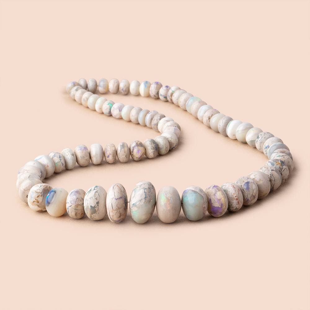 7.5-18mm Australian Opal Plain Rondelle Beads 18 inch 70 pieces AA (ONLINE ORDER ONLY)