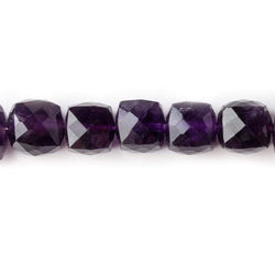 7.5-8.5mm Amethyst faceted cubes 8 inch 24 beads A grade (ONLINE ORDER ONLY)