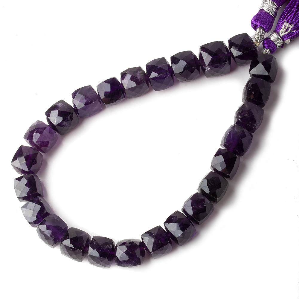 7.5-8.5mm Amethyst faceted cubes 8 inch 24 beads A grade (ONLINE ORDER ONLY)