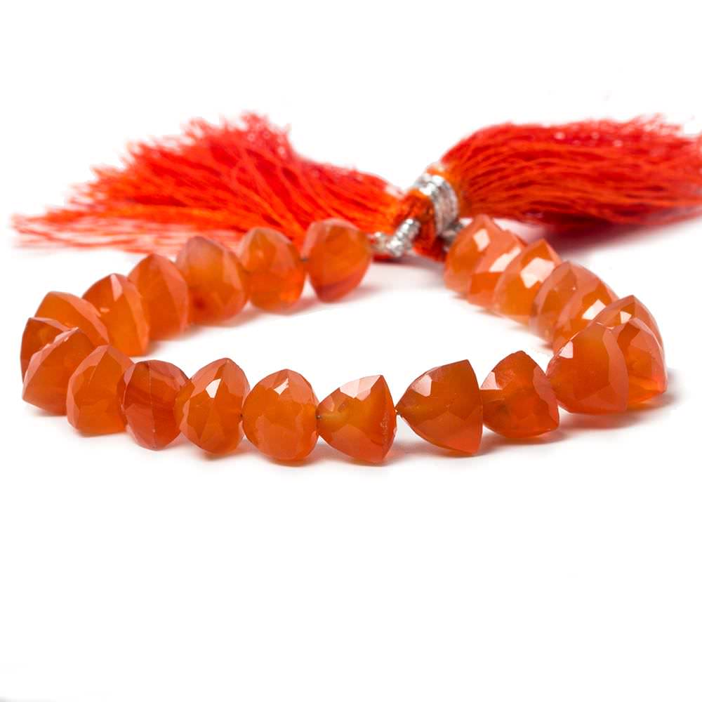7.5-8.5mm Carnelian straight drilled trillion beads 6.5 inch 23 pieces (ONLINE ORDER ONLY)