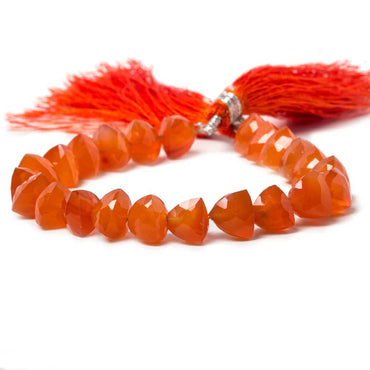 7.5-8.5mm Carnelian straight drilled trillion beads 6.5 inch 23 pieces (ONLINE ORDER ONLY)