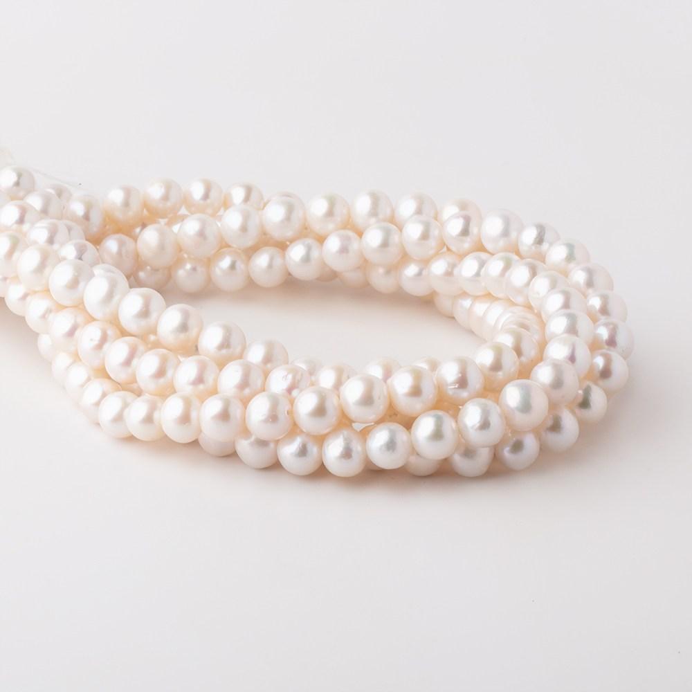 7.5-8.5mm Off White Chinese Akoya Saltwater Pearls 16 inch 53 pieces AA (ONLINE ORDER ONLY)