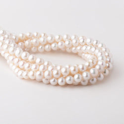 7.5-8.5mm Off White Chinese Akoya Saltwater Pearls 16 inch 53 pieces AA (ONLINE ORDER ONLY)