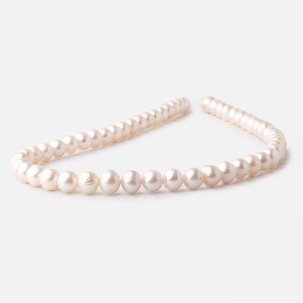 7.5-8.5mm Off White Chinese Akoya Saltwater Pearls 16 inch 53 pieces AA (ONLINE ORDER ONLY)