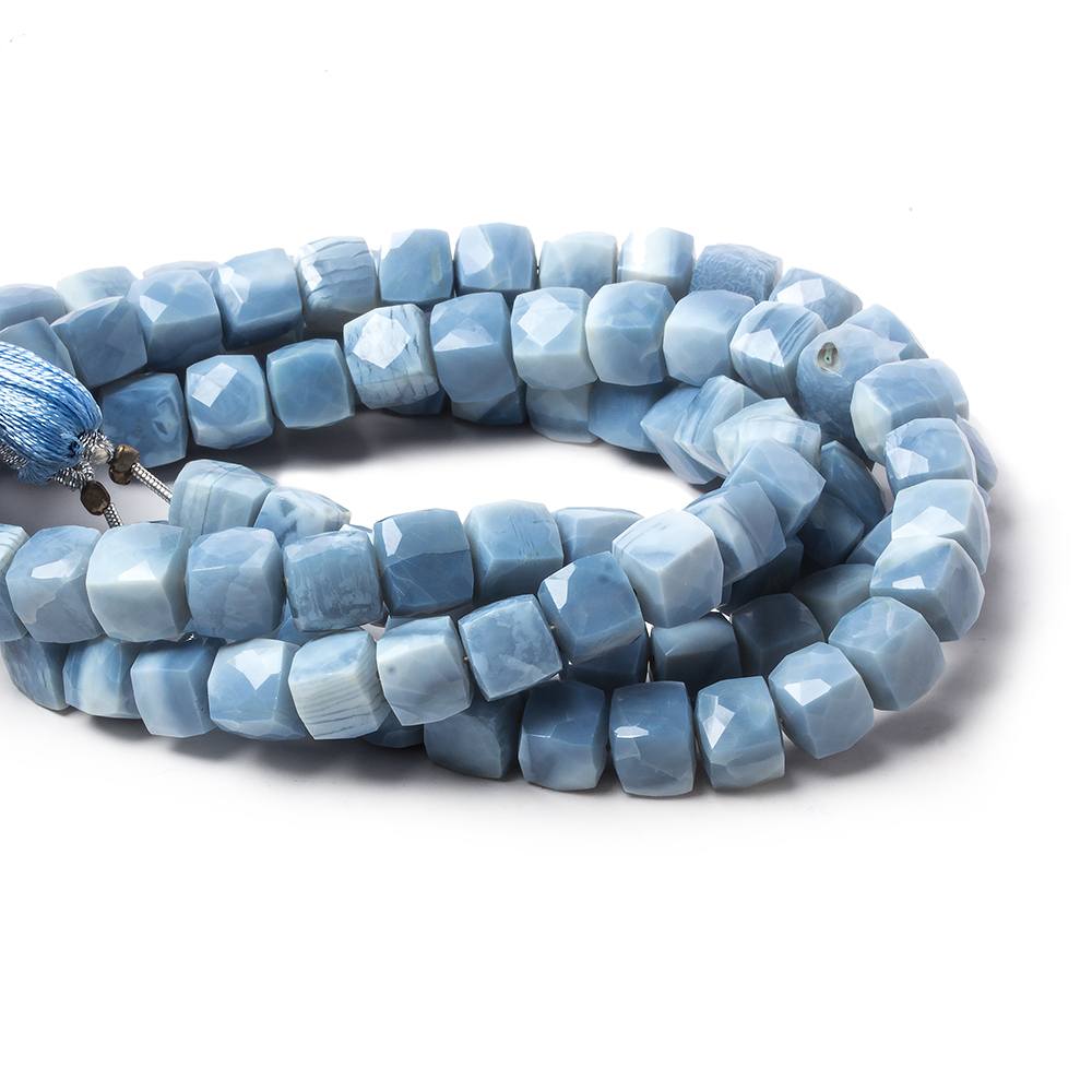 7.5-8.5mm Owyhee Denim Blue Opal faceted Cubes 8 inch 25 Beads (ONLINE ORDER ONLY)