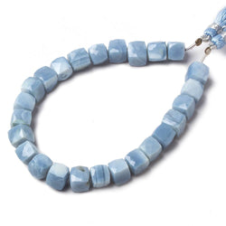 7.5-8.5mm Owyhee Denim Blue Opal faceted Cubes 8 inch 25 Beads (ONLINE ORDER ONLY)