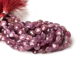 7.5-8.5mm Ruby Faceted Coin Beads 8 inch 20 pieces (ONLINE ORDER ONLY)