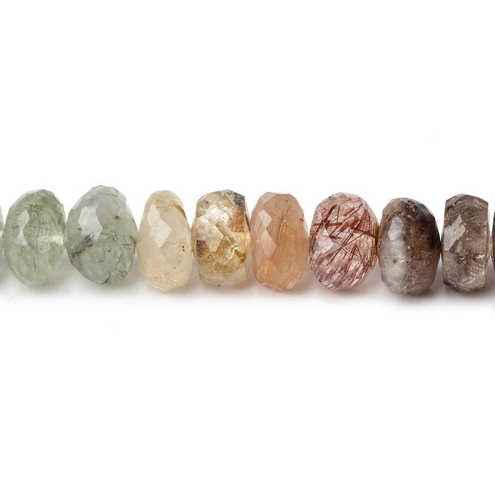 7.5-8.5mm Sagenetic Quartz Faceted Rondelle 16 inch 80 beads (ONLINE ORDER ONLY)