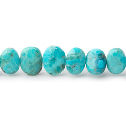 7.5-8.5mm Sleeping Beauty Turquoise Faceted Side Drill Ovals 8 inch 34 Beads (ONLINE ORDER ONLY)