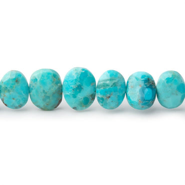 7.5-8.5mm Sleeping Beauty Turquoise Faceted Side Drill Ovals 8 inch 34 Beads (ONLINE ORDER ONLY)