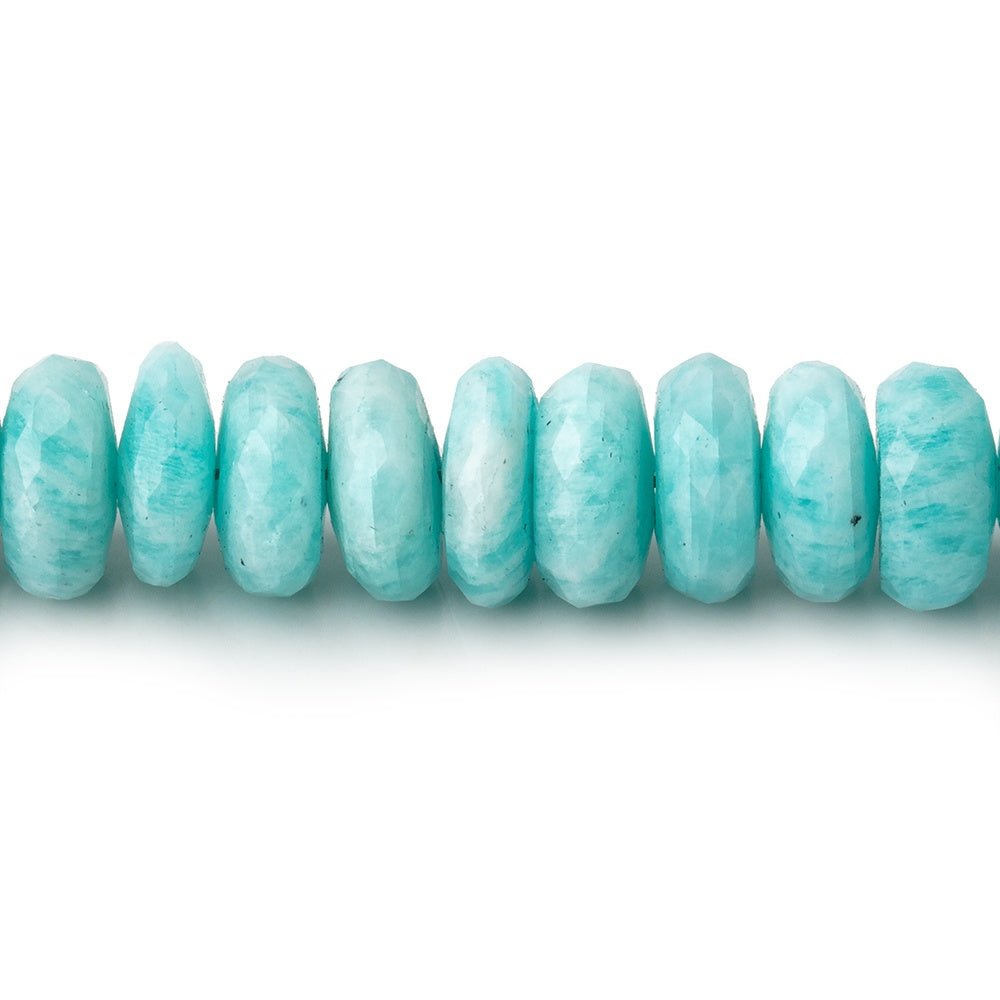 7.5-8mm Amazonite Faceted Rondelle Beads 8 inch 60 pieces (ONLINE ORDER ONLY)