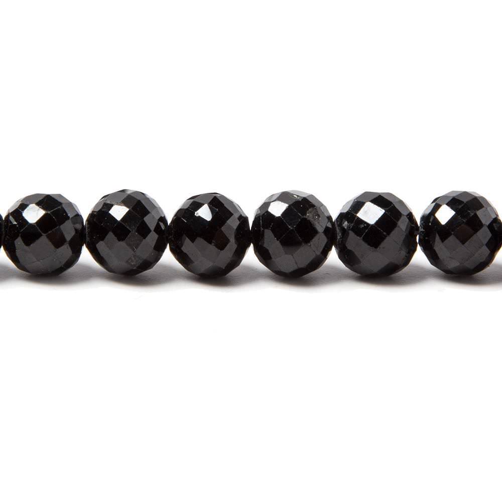 7mm Black Spinel faceted round beads 16 inch 60 pieces A (ONLINE ORDER ONLY)