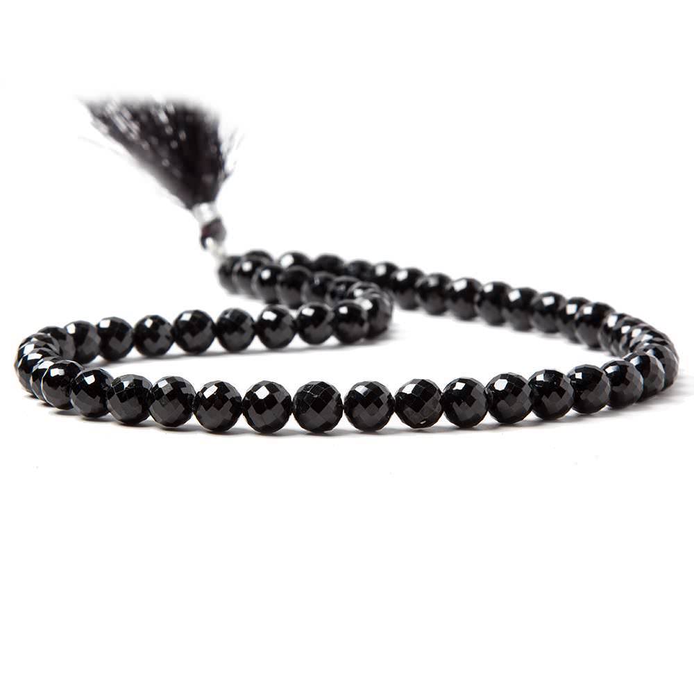 7mm Black Spinel faceted round beads 16 inch 60 pieces A (ONLINE ORDER ONLY)