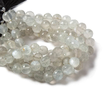 7.5-8mm Light Grey Moonstone faceted rounds 8 inch 25 Beads (ONLINE ORDER ONLY)